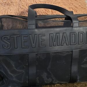 Steve Madden Black Duffel Bag Sleek Travel Essential